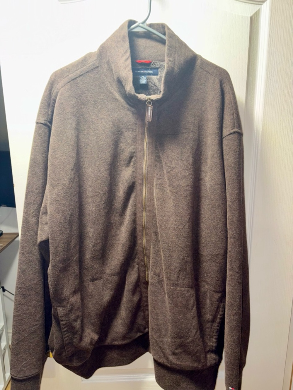 Tommy Hilfiger Brown Full-Zip Men's Sweater